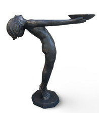 Deco Girl Bird bath statue