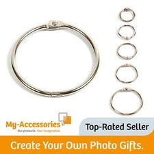 Silver Metal Split Rings Keyring Hoop Loop Hinged Book Binder Pic Album Keychain