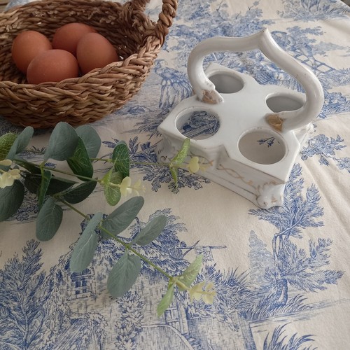 Vintage french ceramic egg - ceramic,