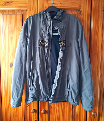 Napapijri grey fleece coat - coat, |