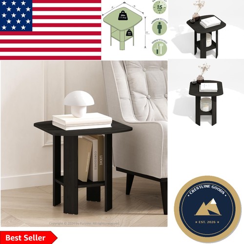 Elegant black espresso bedside - black,