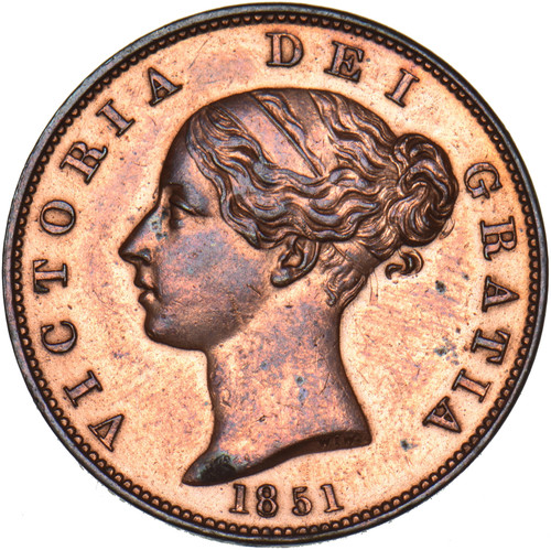 1851 halfpenny victoria - -,