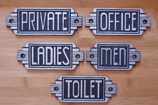 Door Signs Art Deco Toilet Men Ladies Office Private  Antique Effect Cast Iron 