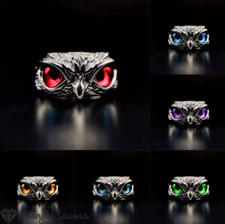 Shiny Demon Eye Owl Ring Retro