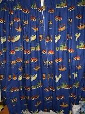 Children’s Curtains With Travel Images Car Train Plane