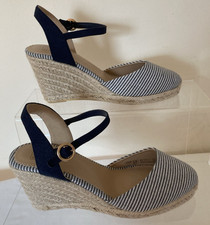 Womens F&F Navy Striped Ankle