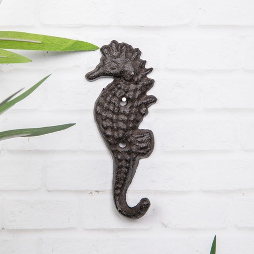 Cast iron seahorse - iron, hook