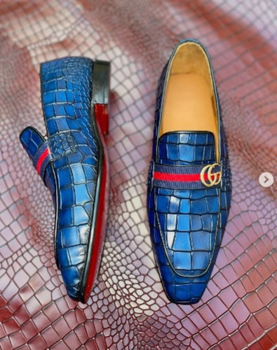 Handmade men navy blue