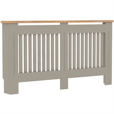 White Radiator Cover MDF Small Large Modern Wood Slat Grill Cabinet Furniture