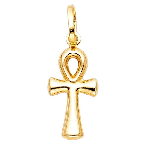 Solid 14k gold egyptian ankh - solid,