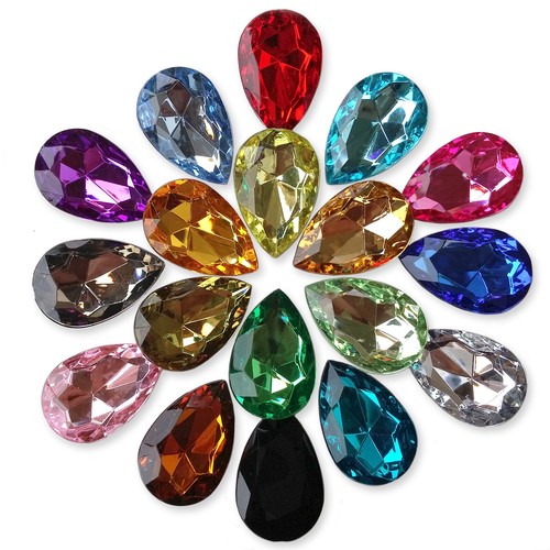 Large 30mm teardrop faceted - large,