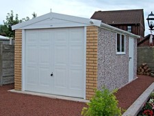 Concrete Garage DELIVERED & INSTALLED Pre-fab Sectional Apex Roof Royale Shed