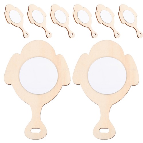 Pcs diy wooden mirrors small - wooden,