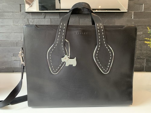 Radley black leather laptop - black,