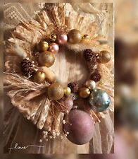 A Stunning Shabby Chic Indoor Christmas Wreath Handmade From Recycled Materials