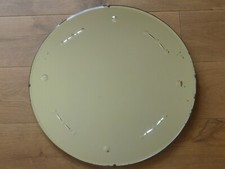 Retro Round Frameless Wall Mirror - Vintage Bevel Fish Eye Cut 20" / 50.5cm Deco