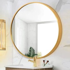 50/60/70/80cm Round Circle Framed Mirror Bathroom Bedroom Makeup Mirror Gold Alu