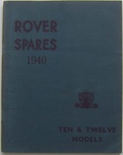 Rover P2 10 & 12 1940 Original Factory issued illustrated Spare Parts List
