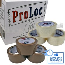 PROLOC BRANDED LOW NOISE CLEAR & BROWN PACKING TAPE 48mm x 66M (45MU - STICKY!)