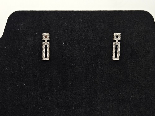9ct diamond drop earrings - 9ct,