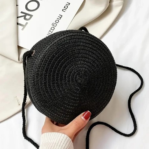 Womens straw crossbody - straw,