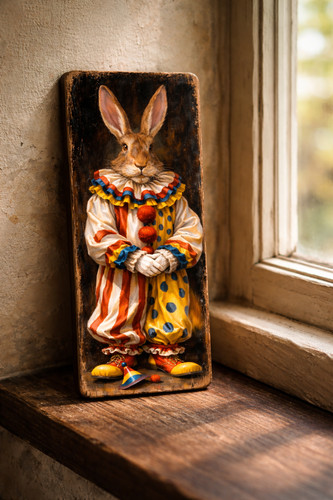 Hare rabbit art wooden plaque - hare,