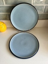 2x Denby Blue Jetty - Dinner Plates - 27cm (10.5")   Chipped