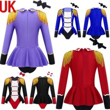 UK Girls Circus Costume Ringmaster Outfit Long Sleeve Tassel Dance Jumpsuit