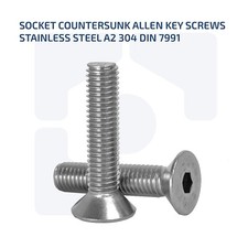 M4 COUNTERSUNK BOLTS ALLEN KEY BOLT SOCKET SCREWS A2 STAINLESS STEEL DIN 7991