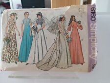 Vintage Dressmaking Pattern Simplicity 6160 1970's Wedding Dress sz 8 bust 31.5"