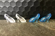 2 Pairs Of Dolls Blue Clear Glass Inspired Shoes Cinderella Inspired Uk Seller