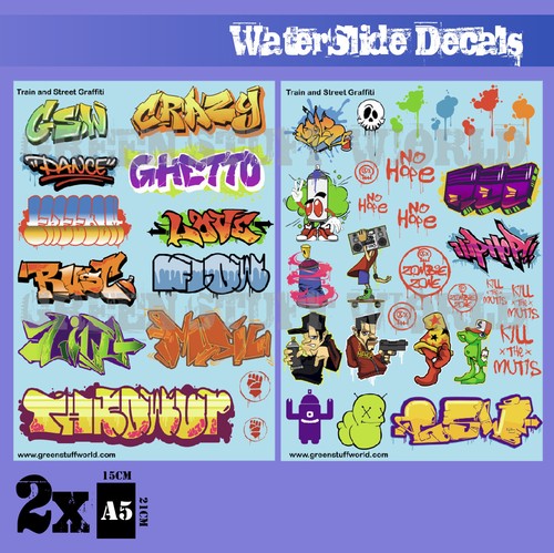 Waterslide decals train - -,