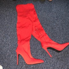 Red Thigh High Boots Size 8