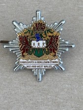 Mid And West Wales Fire Brigade Obsolete Cap Badge