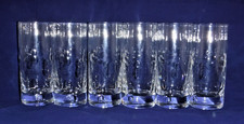 Beautiful Set Of 6 Crystal High Ball Tumblers Glasses ~ Really Heavy ~ Excellent