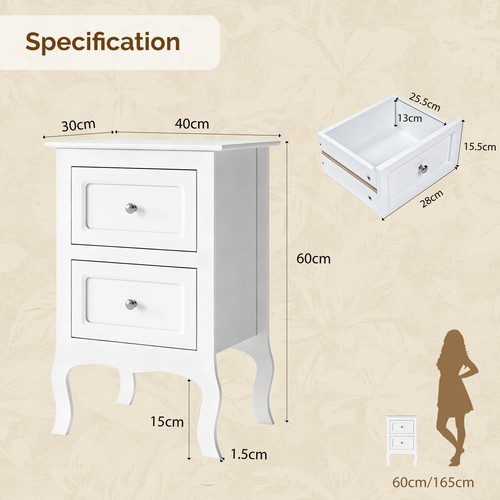 Bonnlo white wooden bedside - bonnlo,