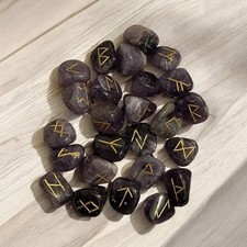 Amethyst crystal rune stones - stones,