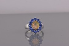 Sterling Silver Oval Opal Blue