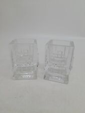 Pair of Rare Waterford Crystal Square Candle Holders