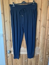 Hush Navy Blue Jersey Joggers Size 14 Comfort Top Elastic & Drawstring Waist