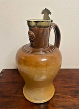 Vtg Stoneware Flagon Jug