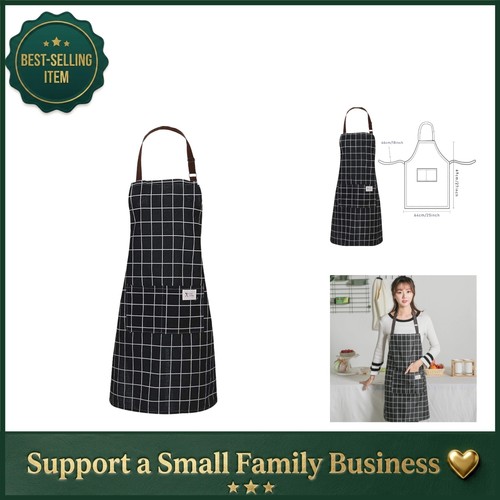 Durable plaid pvc apron - plaid,