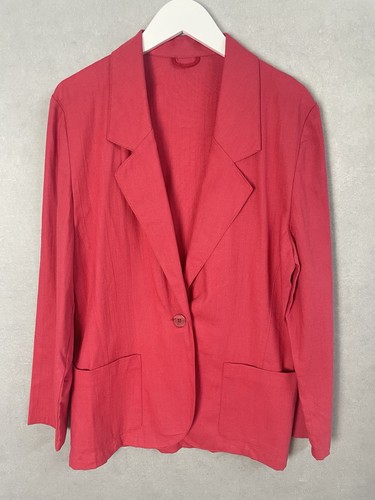 Vintage red linen jacket - vintage,