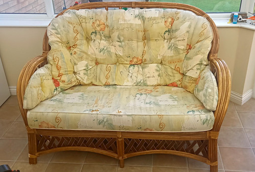 Cane piece lounge set - 4-piece, set: