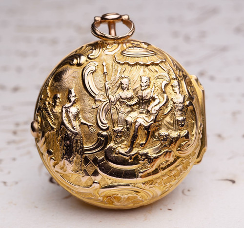 Golden german repousse pair - german,