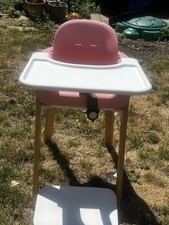 Stoke Steps High Chair With Table And Pink Seat
