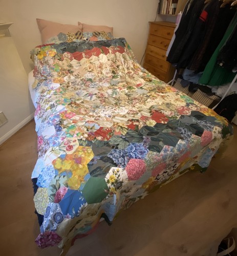 Hand made quilted bed - made,