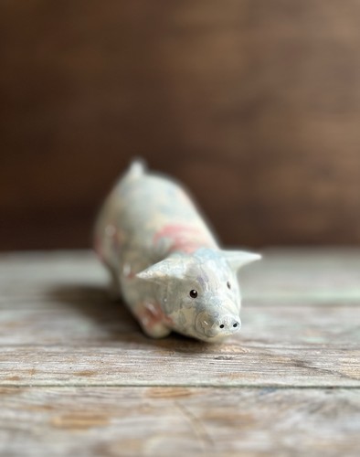 Vintage floral china - china, pig