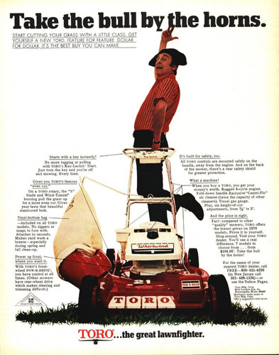 Toro lawn mower advertisement - toro,