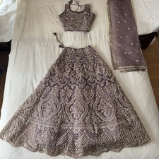 Lilac Embroidered Lehenga Set